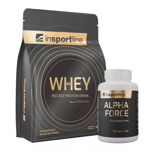 SADA: Protein inSPORTline WHEY 700g + Stimulant inSPORTline AlphaForce, 90 kapslí - jahoda