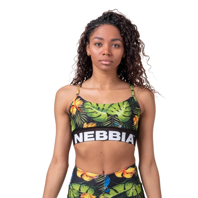 Dámská sportovní podprsenka Nebbia Earth Powered 565 - Volcanic Black - Jungle Green