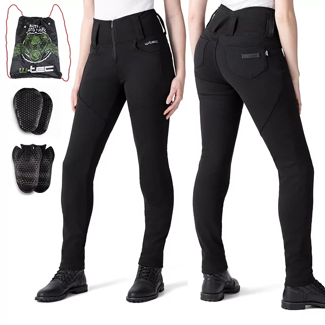 Dámské moto legíny W-TEC Nombutta s aramidem - černá