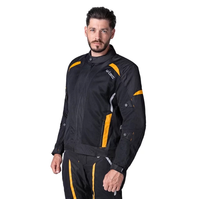 Pánská letní moto bunda W-TEC Tosheck - černo-žlutá