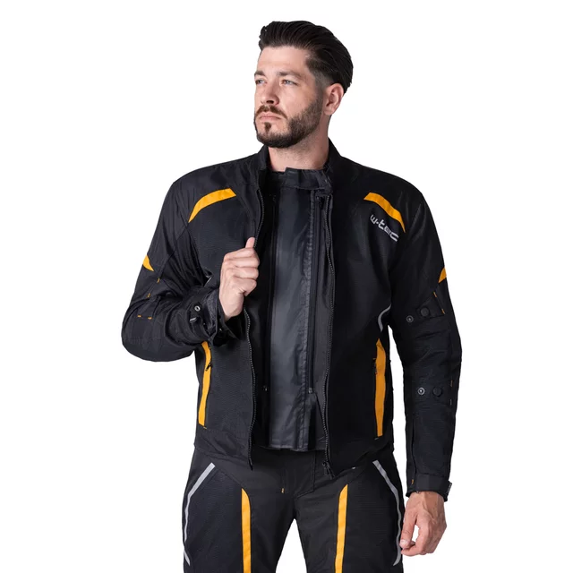 Pánská letní moto bunda W-TEC Tosheck - černo-žlutá
