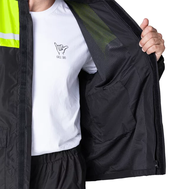 Moto pláštěnka W-TEC Rinstop - černá-fluo