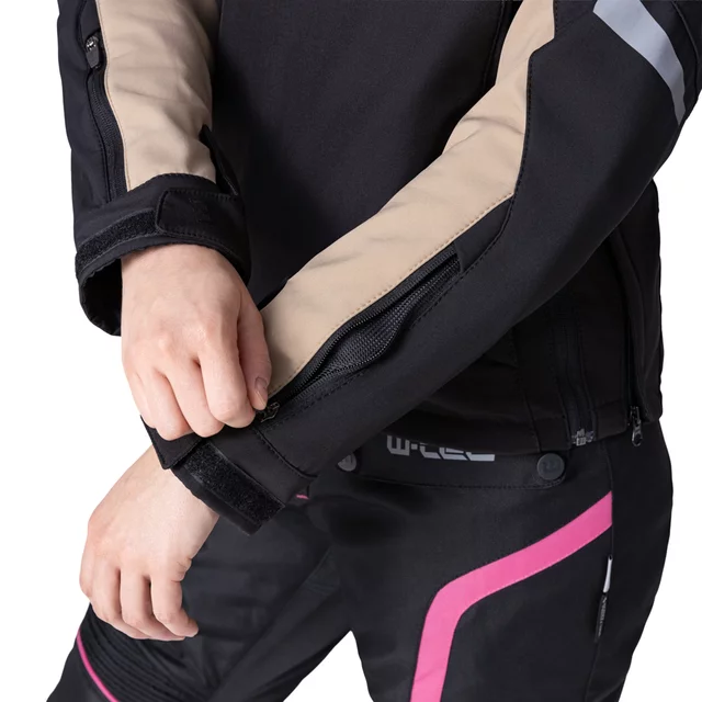 Dámská softshellová moto bunda W-TEC Annorack Lady - černo-písková