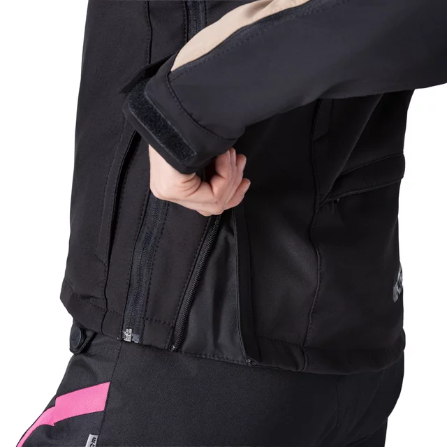 Dámská softshellová moto bunda W-TEC Annorack Lady - černo-písková