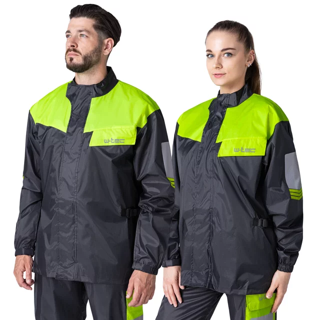 Moto pláštěnka W-TEC Igava - černá-fluo zelená