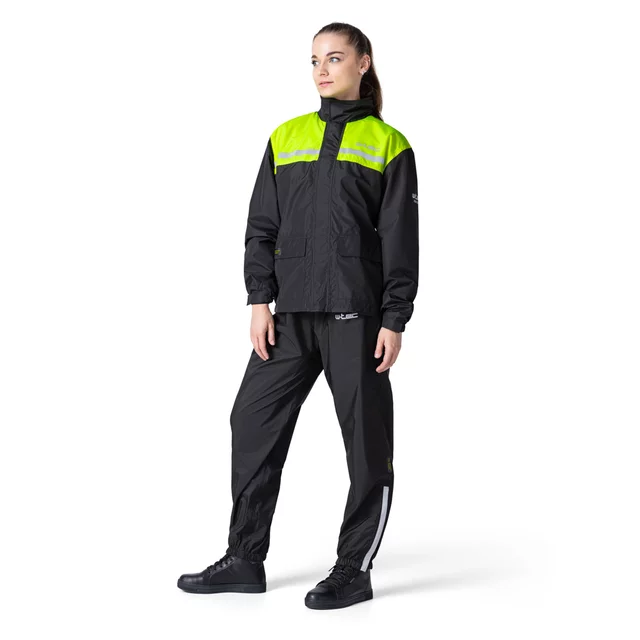 Moto pláštěnka W-TEC Rinstop - černá-fluo