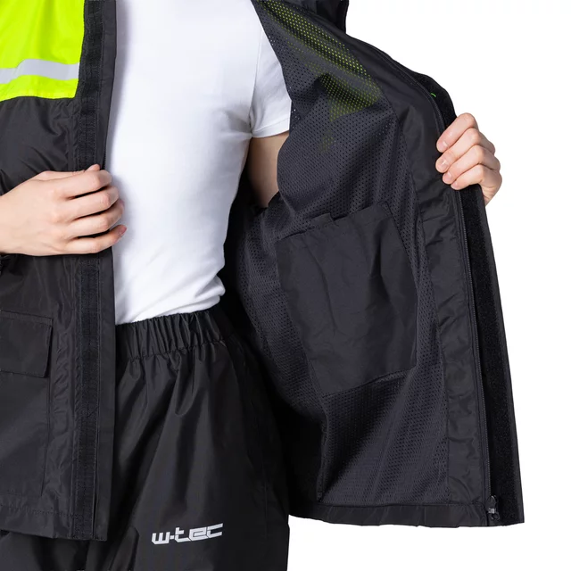 Moto pláštěnka W-TEC Rinstop - černá-fluo