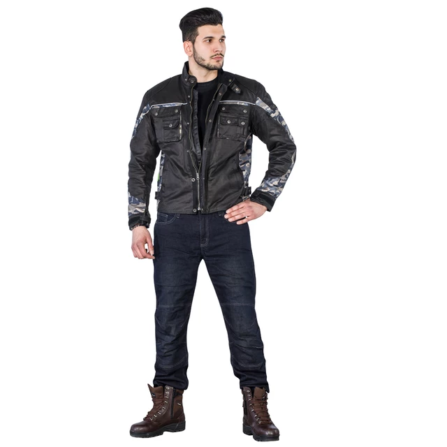 Moto jeansy W-TEC Pawted s nepromokavou membránou - tmavě modrá