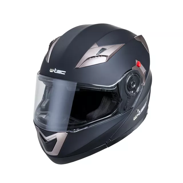Výklopná moto přilba W-TEC Pezzon - bílo-bronzová