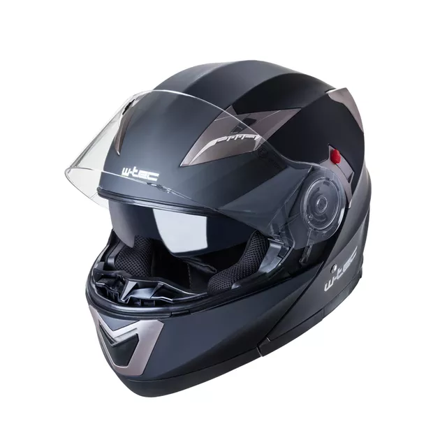 Výklopná moto přilba W-TEC Pezzon - bílo-bronzová