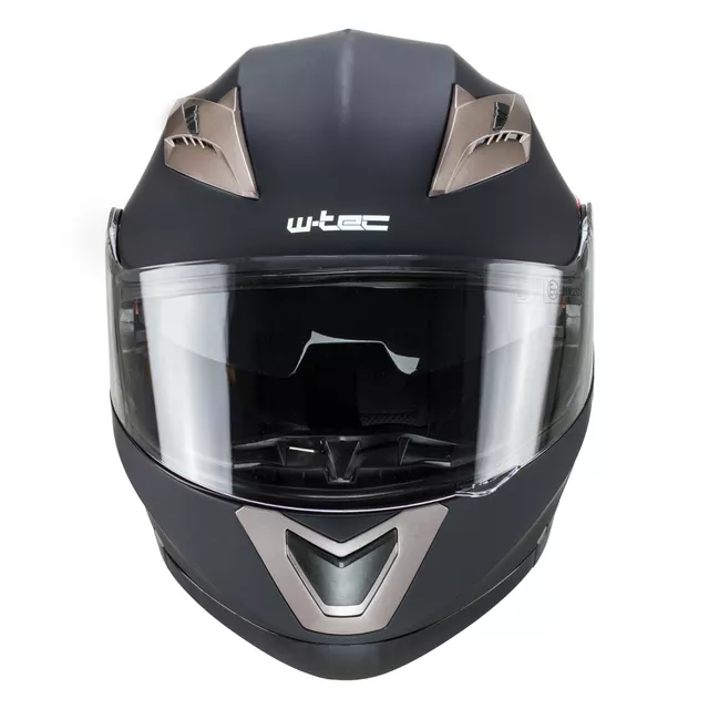 Výklopná moto přilba W-TEC Pezzon - bílo-bronzová