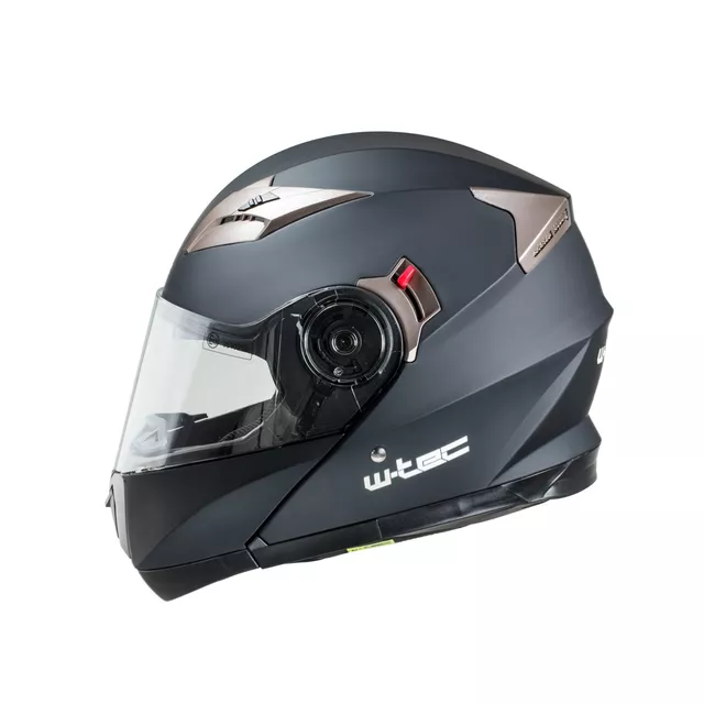 Výklopná moto přilba W-TEC Pezzon - bílo-bronzová