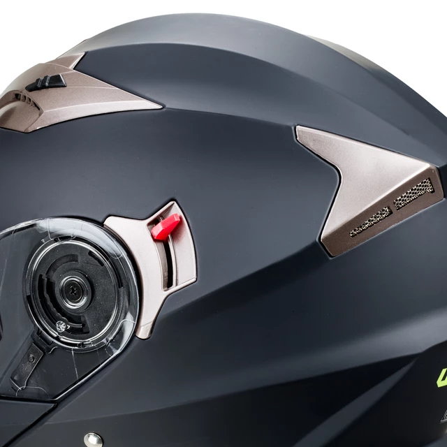 Výklopná moto přilba W-TEC Pezzon - bílo-bronzová