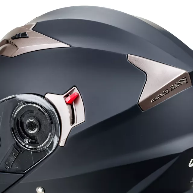 Výklopná moto přilba W-TEC Pezzon - bílo-bronzová