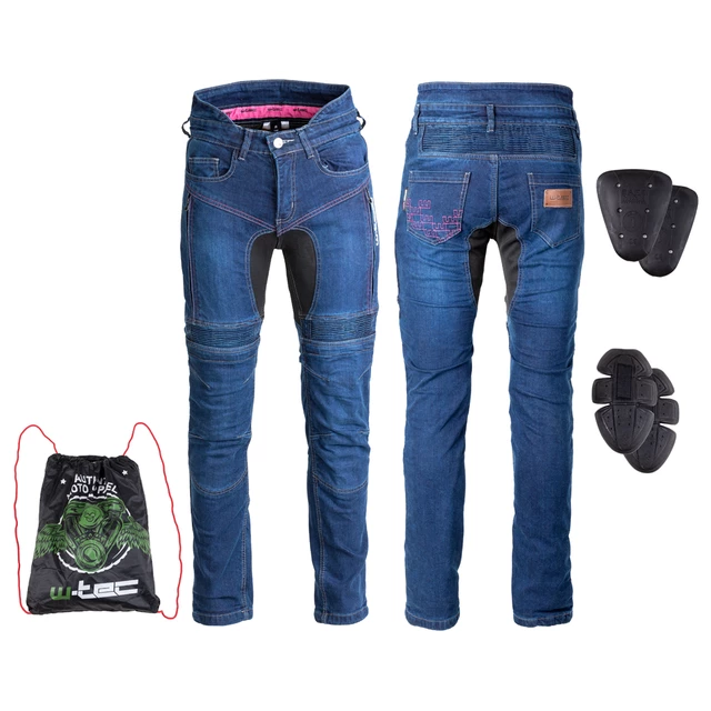 Dámské moto jeansy W-TEC Biterillo Lady - 2.jakost - modrá - modrá