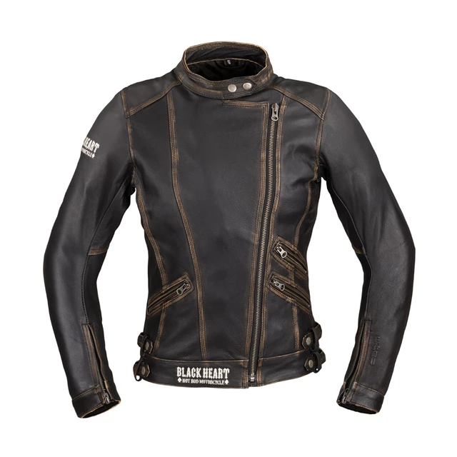 Dámská kožená moto bunda W-TEC Black Heart Lizza - 2.jakost - vintage hnědá