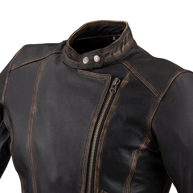Dámská kožená moto bunda W-TEC Black Heart Lizza - 2.jakost - vintage hnědá