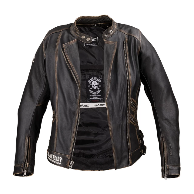 Dámská kožená moto bunda W-TEC Black Heart Lizza - 2.jakost - vintage hnědá