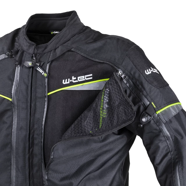 Pánská moto bunda W-TEC Progair - černá-fluo
