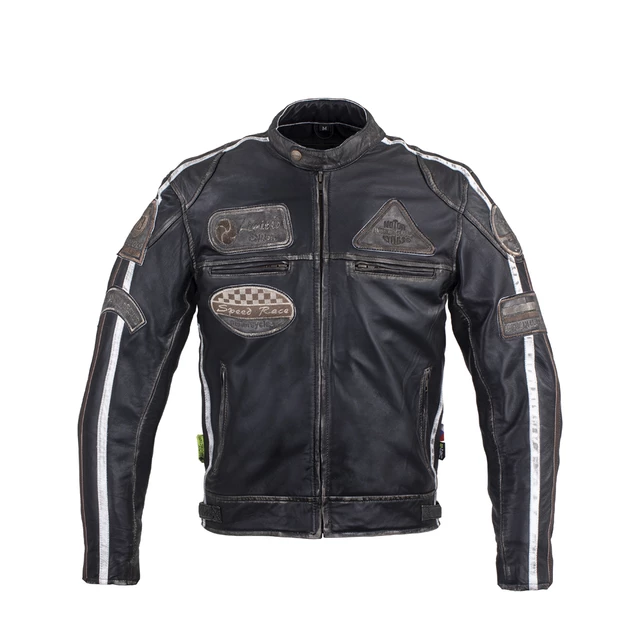 Pánská kožená moto bunda W-TEC Sheawen Vintage - 2.jakost - černá