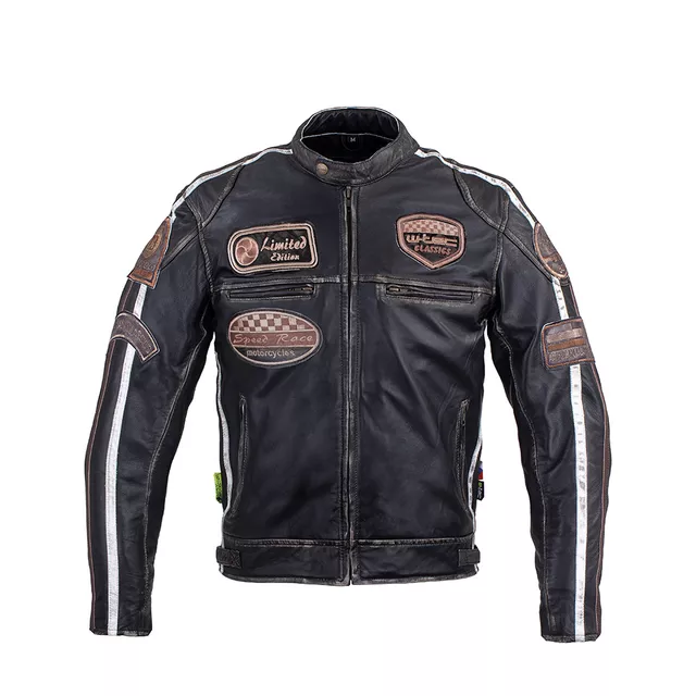 Pánská kožená moto bunda W-TEC Sheawen Vintage - černá
