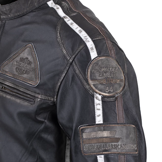 Pánská kožená moto bunda W-TEC Sheawen Vintage - 2.jakost