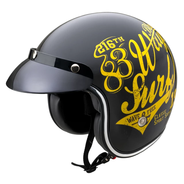 Moto přilba W-TEC Café Racer - 3Ways Surf Bronze - 3Ways Surf Yellow