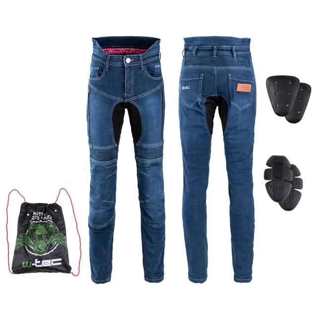 Dámské moto jeansy W-TEC Biterillo Lady - modrá - modrá