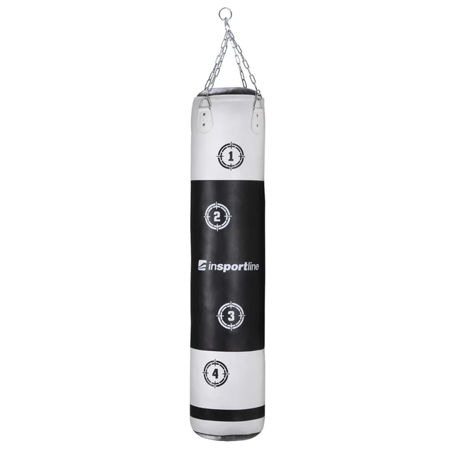 Boxovací pytel inSPORTline Robkin 35x150cm / 40kg - černo-bílá