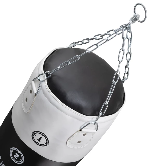 Boxovací pytel inSPORTline Robkin 35x90cm / 25kg - černo-bílá