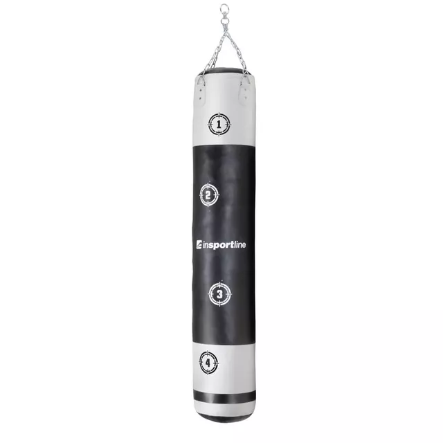 Boxovací pytel inSPORTline Robkin 180x35cm / 50 kg - černo-bílá