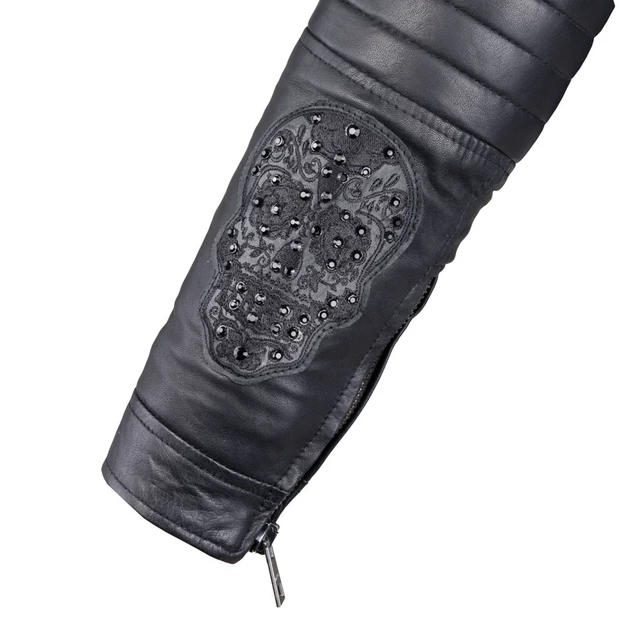 Dámská kožená bunda W-TEC Strass - 2.jakost