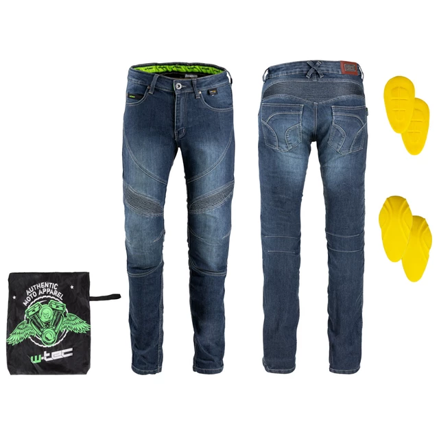 Pánské moto džíny W-TEC Oliver - modrá - modrá
