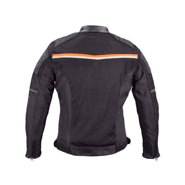 Letní moto bunda W-TEC 2Stripe - černo-béžovo-oranžová