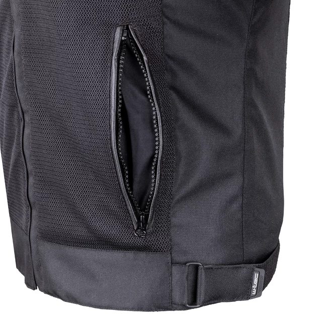 Letní moto bunda W-TEC 2Stripe - černo-béžovo-oranžová