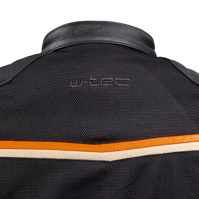 Letní moto bunda W-TEC 2Stripe - černo-béžovo-oranžová
