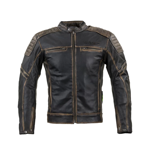 Kožená moto bunda W-TEC Mungelli - 2.jakost - vintage hnědá