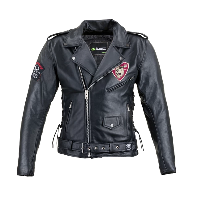 Kožená moto bunda W-TEC Black Heart Perfectis - černá - černá