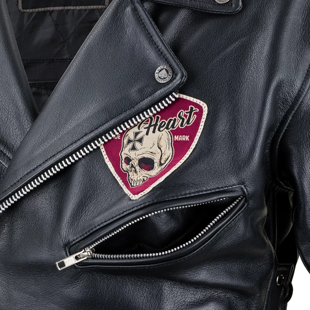 Kožená moto bunda W-TEC Black Heart Perfectis - černá