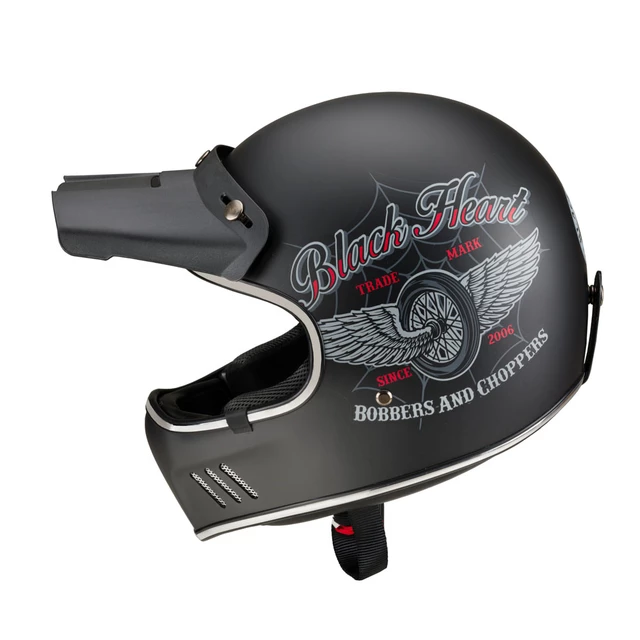 Moto přilba W-TEC Black Heart Retron - Simple Black