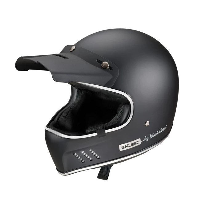Moto přilba W-TEC Black Heart Retron - Simple Black - Simple Black