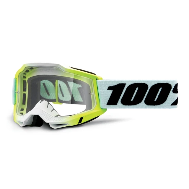 Motokrosové brýle 100% Accuri 2 - Scranton černá, čiré plexi - Dunder bílo-zelená, čiré plexi