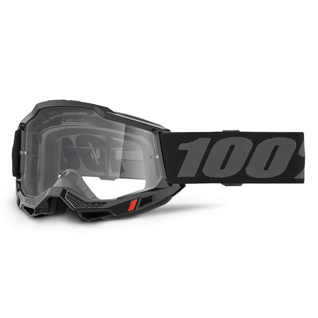 Motokrosové brýle 100% Accuri 2 OTG - černá, čiré plexi - černá, čiré plexi