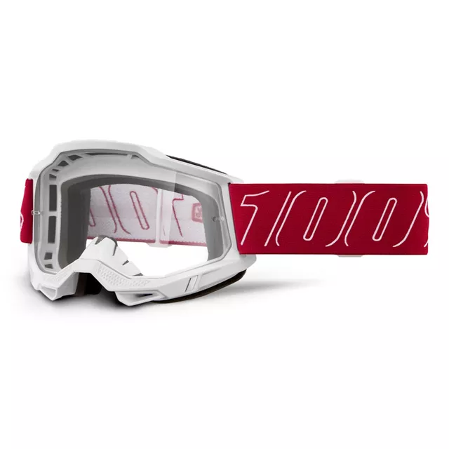 Motokrosové brýle 100% Accuri 2 - Scranton černá, čiré plexi - Redline červená, čiré plexi