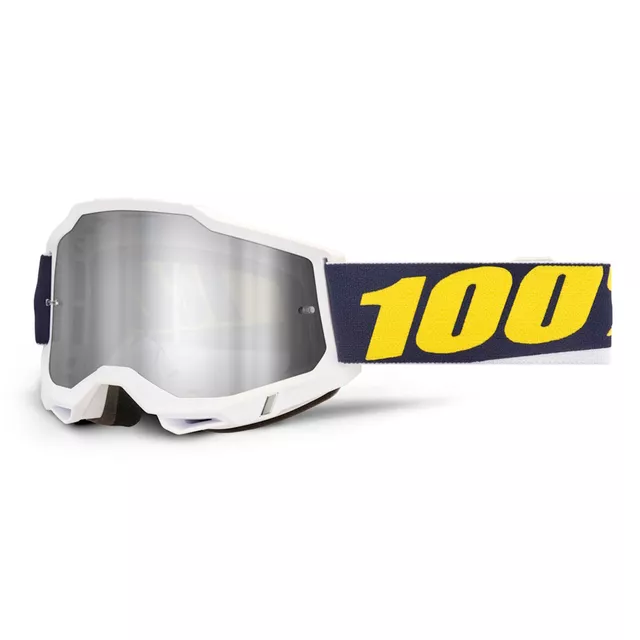 Motokrosové brýle 100% Accuri 2 Mirror - Wolg červená, zrcadlové plexi - Torc bílá, zrcadlové plexi