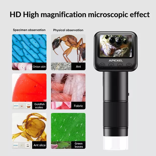 Digitální mikroskop Apexel 400X-800X s LCD displejem