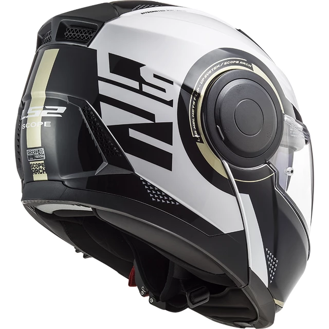 Výklopná moto přilba LS2 FF902 Scope Arch - rozbaleno - Gloss White Titanium