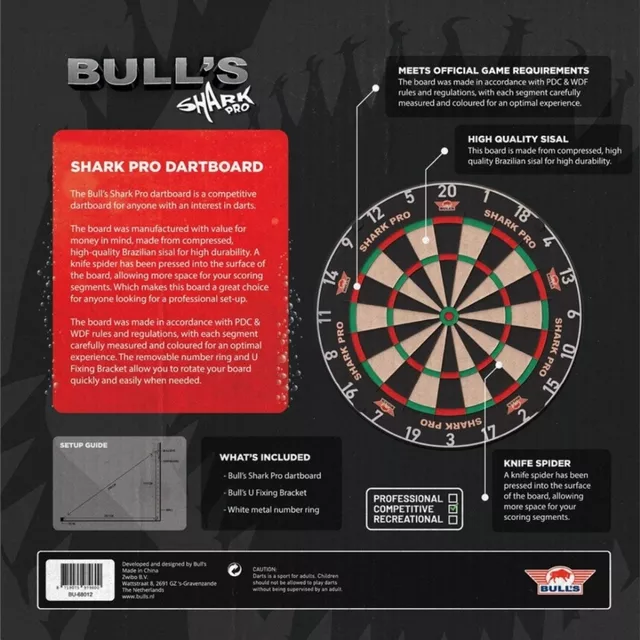 Sisalový terč na šipky Bull's Shark Pro II