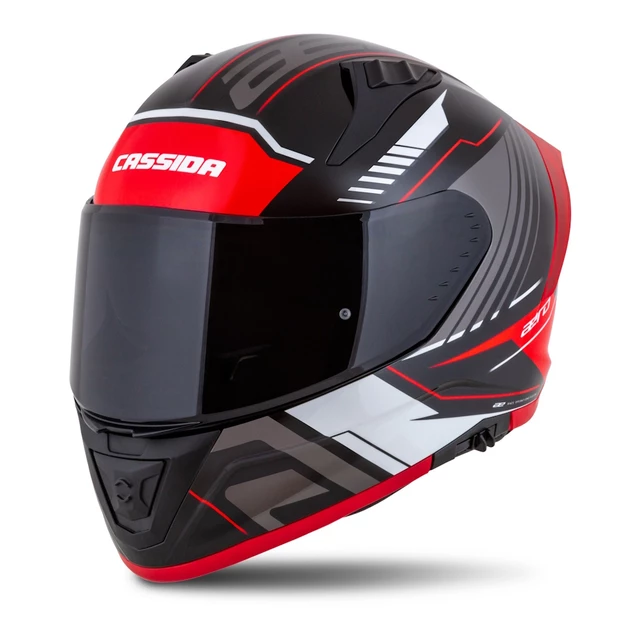 Moto přilba Cassida Aero Drome černá perleť/červená/bílá/šedá - 2.jakost