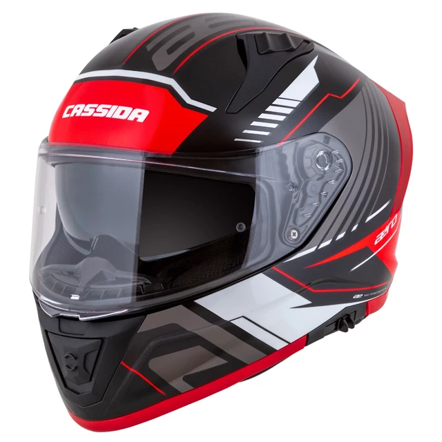 Moto přilba Cassida Aero Drome černá perleť/červená/bílá/šedá - 2.jakost
